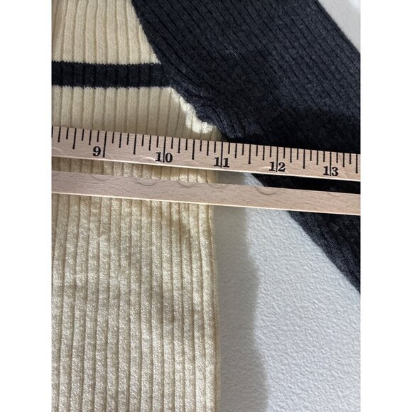 BDG Sweater Womens size XS Raglan Ribbed Knit Top Cream & Black Striped - Picture 7 of 9